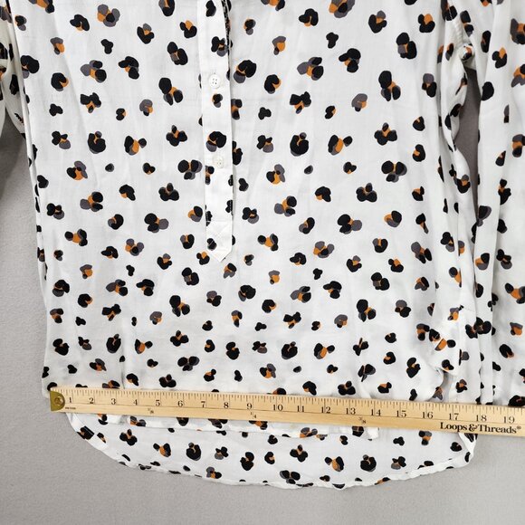 Persifor Leopard Print 100% Cotton Blouse Pullover – Chic Neutrals, Bold Pattern - Picture 6 of 12